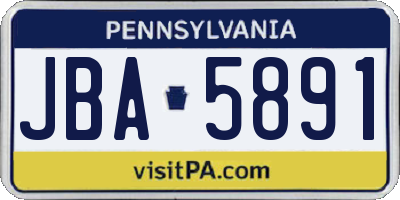PA license plate JBA5891