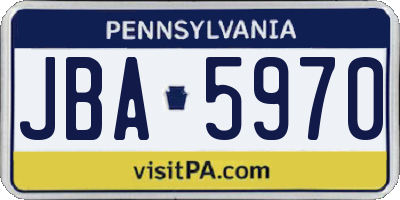 PA license plate JBA5970
