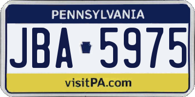 PA license plate JBA5975