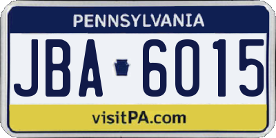 PA license plate JBA6015