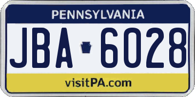PA license plate JBA6028
