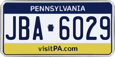 PA license plate JBA6029