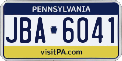 PA license plate JBA6041