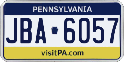 PA license plate JBA6057