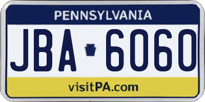 PA license plate JBA6060