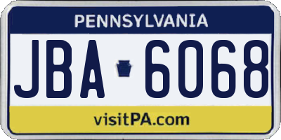 PA license plate JBA6068