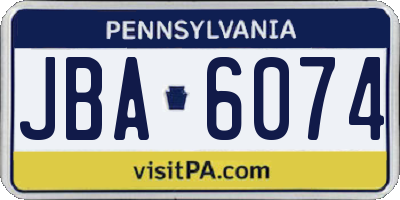 PA license plate JBA6074