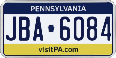 PA license plate JBA6084
