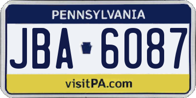 PA license plate JBA6087