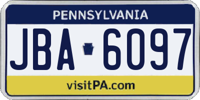 PA license plate JBA6097