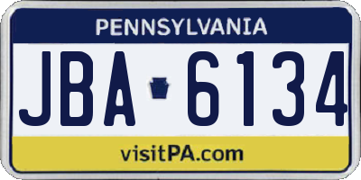 PA license plate JBA6134