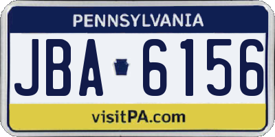 PA license plate JBA6156