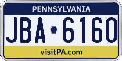 PA license plate JBA6160