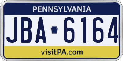 PA license plate JBA6164
