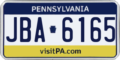 PA license plate JBA6165