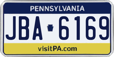 PA license plate JBA6169