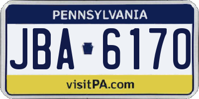 PA license plate JBA6170