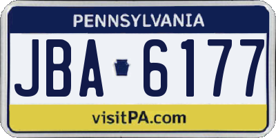 PA license plate JBA6177