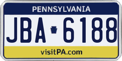 PA license plate JBA6188