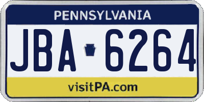 PA license plate JBA6264