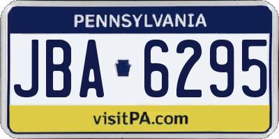 PA license plate JBA6295