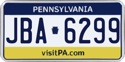 PA license plate JBA6299