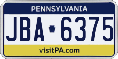 PA license plate JBA6375