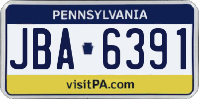PA license plate JBA6391