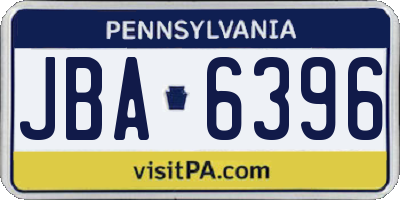 PA license plate JBA6396
