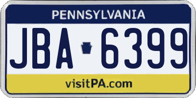 PA license plate JBA6399
