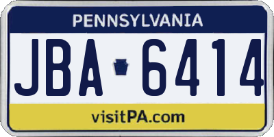 PA license plate JBA6414