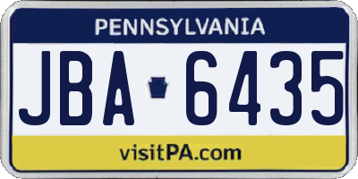 PA license plate JBA6435