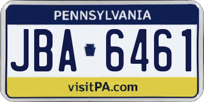 PA license plate JBA6461