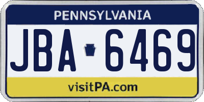 PA license plate JBA6469