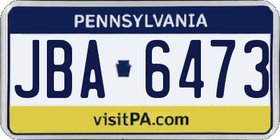 PA license plate JBA6473