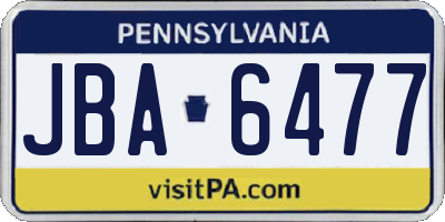 PA license plate JBA6477