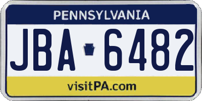 PA license plate JBA6482