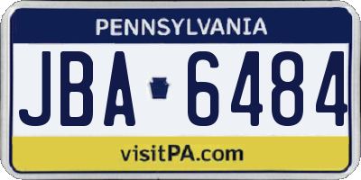 PA license plate JBA6484