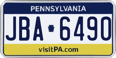 PA license plate JBA6490