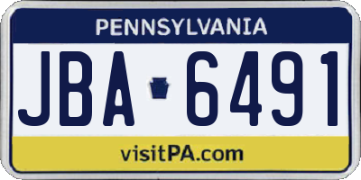 PA license plate JBA6491