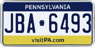 PA license plate JBA6493