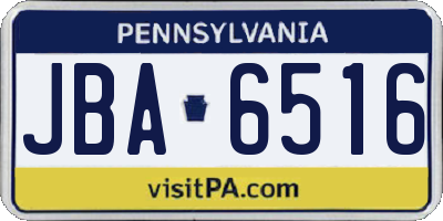 PA license plate JBA6516