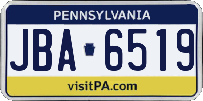 PA license plate JBA6519