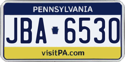 PA license plate JBA6530