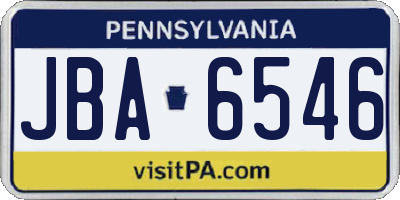 PA license plate JBA6546