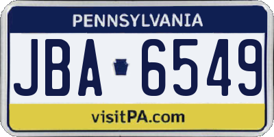 PA license plate JBA6549