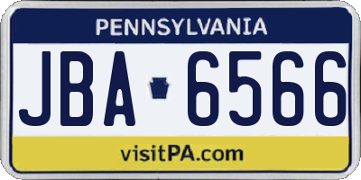 PA license plate JBA6566