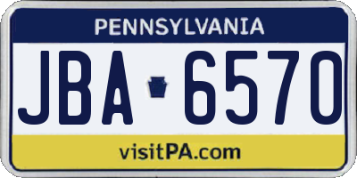 PA license plate JBA6570