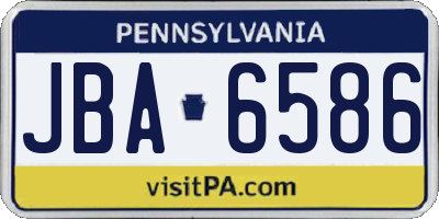 PA license plate JBA6586