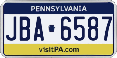 PA license plate JBA6587